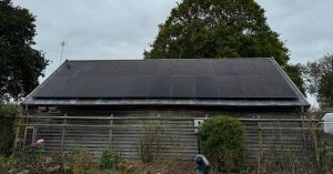 solar panels on an old barn