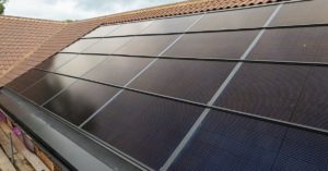 solar panels on roof